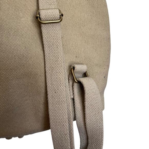 Panache Apparel Marissa Backpack Cream Tan Textured Bobble Embroidered Bag Purse - Picture 9 of 10